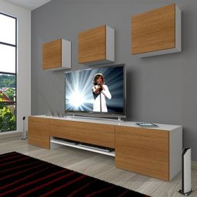 Decoraktiv 1E3 MDF 160 Ceviz Siyah Tv Ünitesi
