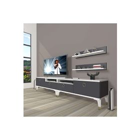 Decoraktiv Beyaz Antrasit Eko 220R Mdf Gold Tv Ünitesi