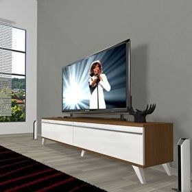 Decoraktiv Ceviz Beyaz Eko 140 T Mdf Retro Tv Ünitesi