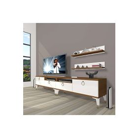 Decoraktiv Ceviz Beyaz Eko 220R Mdf Gold Tv Ünitesi