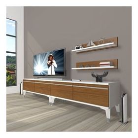 Decoraktiv Ceviz Beyaz Eko 220T Mdf Silver Tv Ünitesi