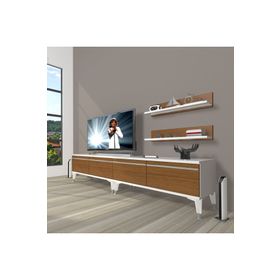 Decoraktiv Ceviz Beyaz Eko 220T Mdf Silver Tv Ünitesi