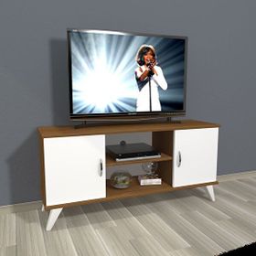 Decoraktiv Eko 120 MDF Retro Ceviz Beyaz Tv Ünitesi