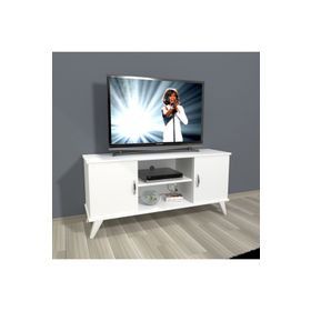 Decoraktiv Eko 120 MDF Retro Parlak Beyaz Tv Ünitesi
