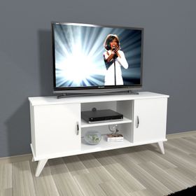 Decoraktiv Eko 120 SLM Retro Parlak Beyaz Tv Ünitesi