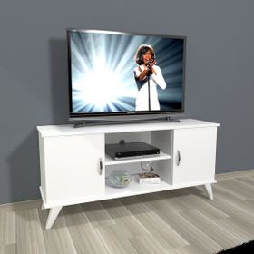 Decoraktiv Eko 120 SLM Retro Parlak Beyaz Tv Ünitesi