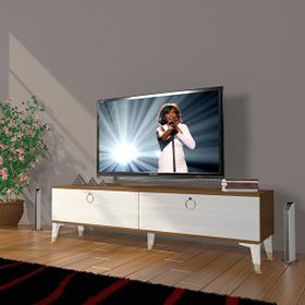 Decoraktiv Eko 140 MDF STD Gold Ceviz Beyaz TV Sehpa Ünitesi