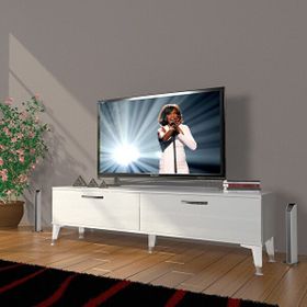 Decoraktiv Eko 140 MDF STD Silver Parlak Beyaz TV Sehpa Ünitesi