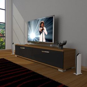 Decoraktiv Eko 140 Slm Std Ceviz Siyah Tv Sehpa Ünitesi