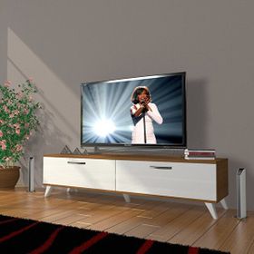 Decoraktiv Eko 140 Slm Std Retro Ceviz Beyaz Tv Sehpa Ünitesi