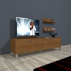 Decoraktiv Eko 150 MDF STD Krom Ayaklı Parlak Beyaz Tv Ünitesi