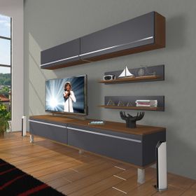 Decoraktiv Eko 150 MDF STD Krom Ayaklı Parlak Beyaz Tv Ünitesi