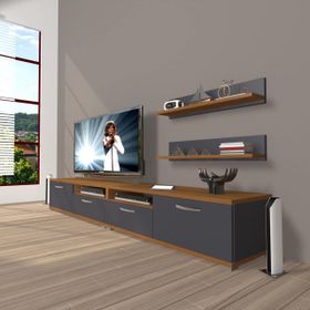 Decoraktiv Eko 200R Mdf Ceviz Antrasit Tv Ünitesi