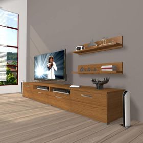 Decoraktiv Eko 200R MDF Krom Ayaklı Naturel Ceviz TV Ünitesi