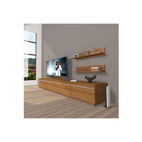 Decoraktiv Eko 200T MDF Krom Ayaklı Naturel Ceviz TV Ünitesi