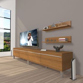 Decoraktiv Eko 200T MDF Krom Ayaklı Naturel Ceviz TV Ünitesi
