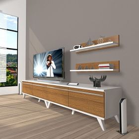 Decoraktiv Eko 200T Mdf Retro Ceviz Beyaz Tv Ünitesi