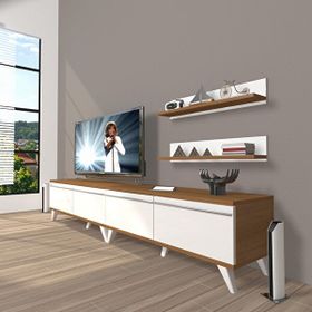 Decoraktiv Eko 200T Mdf Retro Ceviz Beyaz Tv Ünitesi