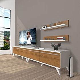 Decoraktiv Eko 200T Mdf Retro Ceviz Beyaz Tv Ünitesi