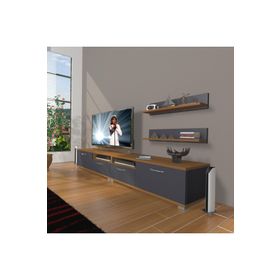 Decoraktiv Eko 220R MDF Beyaz Siyah Tv Ünitesi
