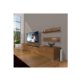 Decoraktiv Eko 220R MDF Beyaz Siyah Tv Ünitesi