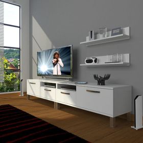 Decoraktiv Eko 220R MDF Beyaz Siyah Tv Ünitesi