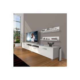 Decoraktiv Eko 220R MDF Parlak Beyaz Tv Ünitesi