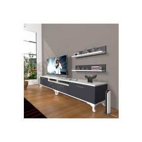 Decoraktiv Eko 220R Mdf Rustik Beyaz Antrasit Tv Ünitesi