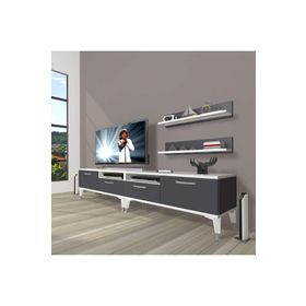 Decoraktiv Eko 220R Mdf Silver Beyaz Antrasit Tv Ünitesi