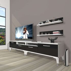 Decoraktiv Eko 220R Mdf Silver Beyaz Siyah Tv Ünitesi