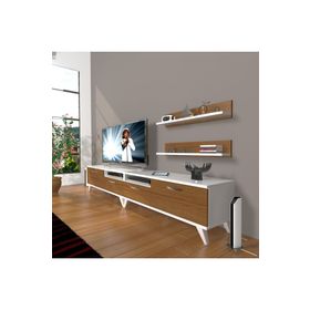 Decoraktiv Eko 220R SLM Retro Beyaz Ceviz Tv Ünitesi