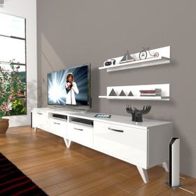 Decoraktiv Eko 220R SLM Retro Parlak Beyaz Tv Ünitesi