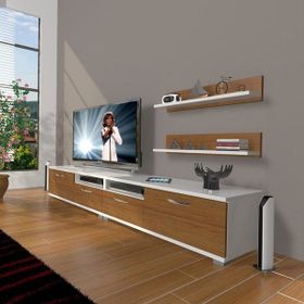 Decoraktiv Eko 220R SLM Rustik Beyaz Ceviz Tv Ünitesi