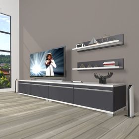 Decoraktiv Eko 220T MDF Beyaz Antrasit TV Ünitesi