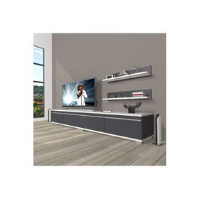 Decoraktiv Eko 220T MDF Beyaz Antrasit TV Ünitesi