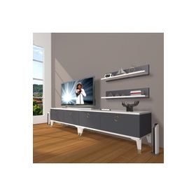 Decoraktiv Eko 220T MDF Gold Beyaz Antrasit TV Ünitesi