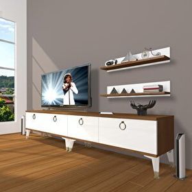 Decoraktiv Eko 220T MDF Gold Ceviz Beyaz TV Ünitesi