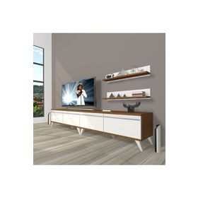Decoraktiv Eko 220T MDF Retro Beyaz Ceviz TV Ünitesi