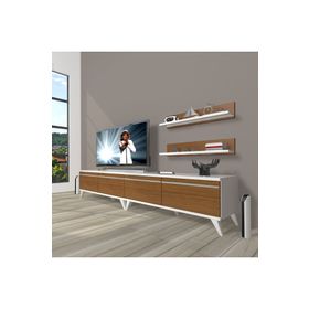 Decoraktiv Eko 220T MDF Retro Beyaz Ceviz TV Ünitesi