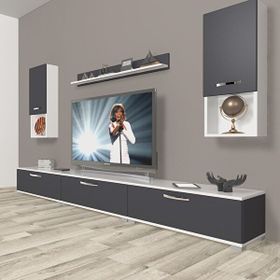 Decoraktiv Eko 270DA Mdf Beyaz Antrasit Tv Ünitesi