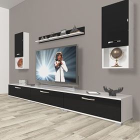 Decoraktiv Eko 270DA Mdf Beyaz Siyah Tv Ünitesi
