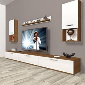 Decoraktiv Eko 270DA Mdf Ceviz Beyaz Tv Ünitesi