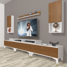 Decoraktiv Eko 270DA MDF Gold Beyaz Ceviz TV Ünitesi