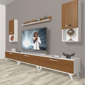 Decoraktiv Eko 270DA Mdf Retro Beyaz Ceviz Tv Ünitesi