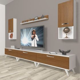 Decoraktiv Eko 270DA Mdf Retro Beyaz Ceviz Tv Ünitesi