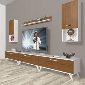Decoraktiv Eko 270DA Mdf Retro Beyaz Ceviz Tv Ünitesi