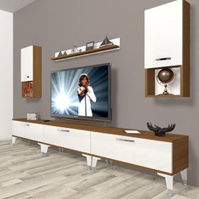 Decoraktiv Eko 270DA Mdf Silver Beyaz Ceviz Tv Ünitesi