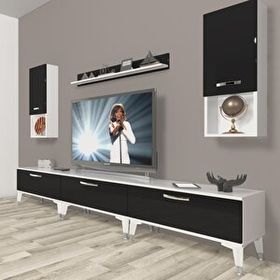Decoraktiv Eko 270DA Mdf Silver Beyaz Siyah Tv Ünitesi