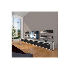 Decoraktiv Eko 270R Mdf Beyaz Siyah Tv Ünitesi