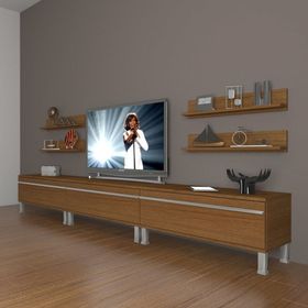 Decoraktiv Eko 270R Mdf Krom Ayaklı Naturel Ceviz Tv Ünitesi
